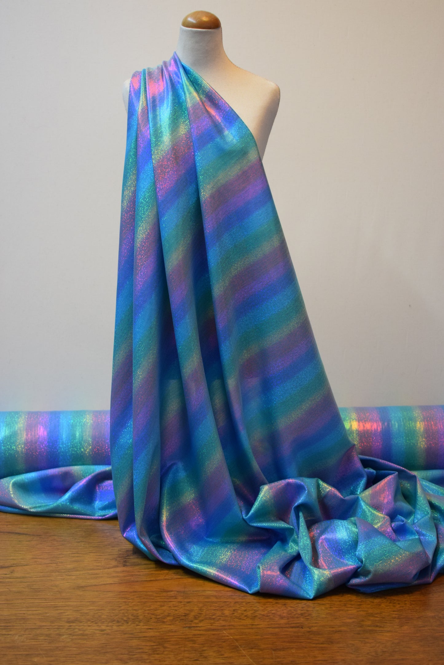 Rainbow Foil Stripe - Turquoise