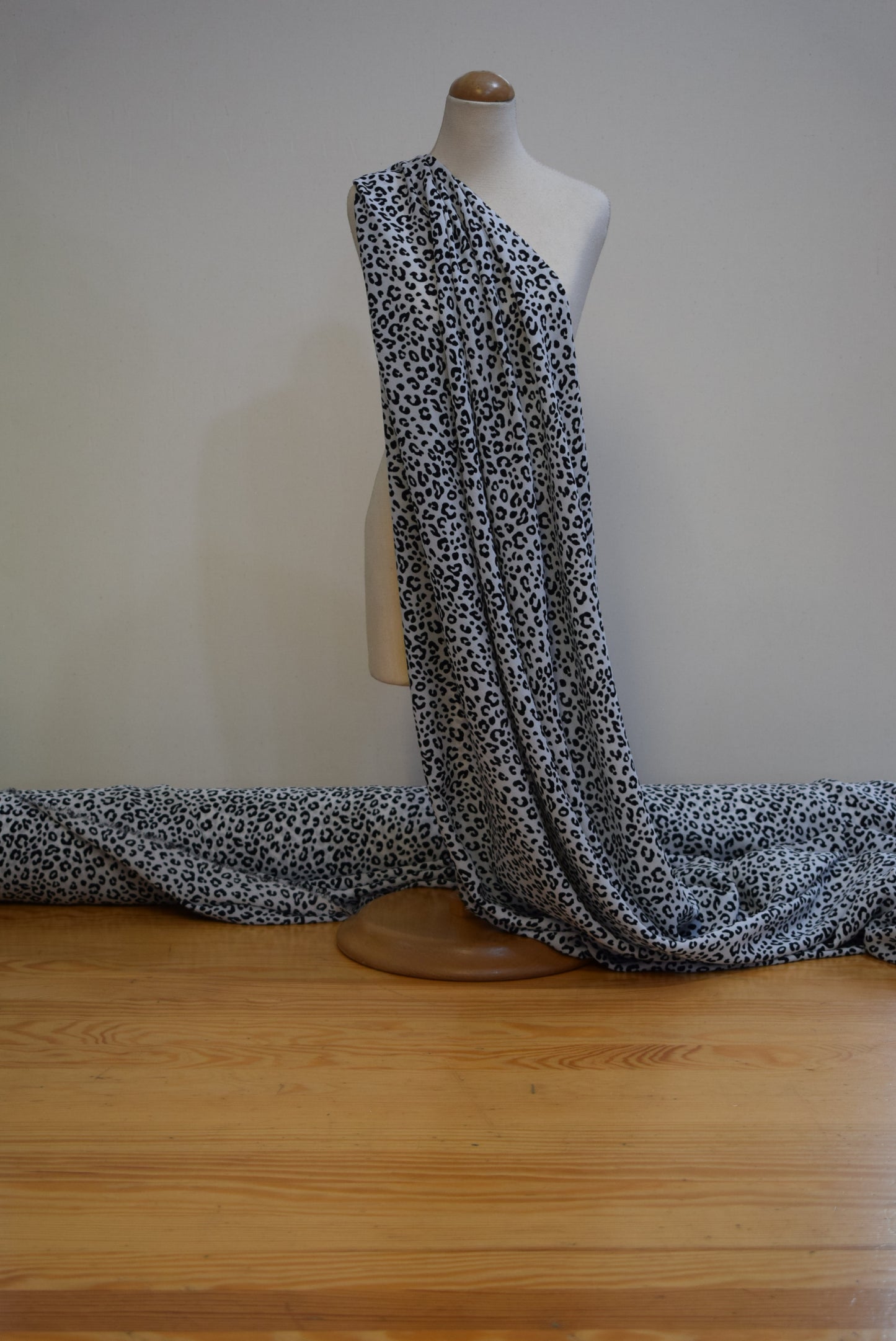 Black & White Leopard Georgette
