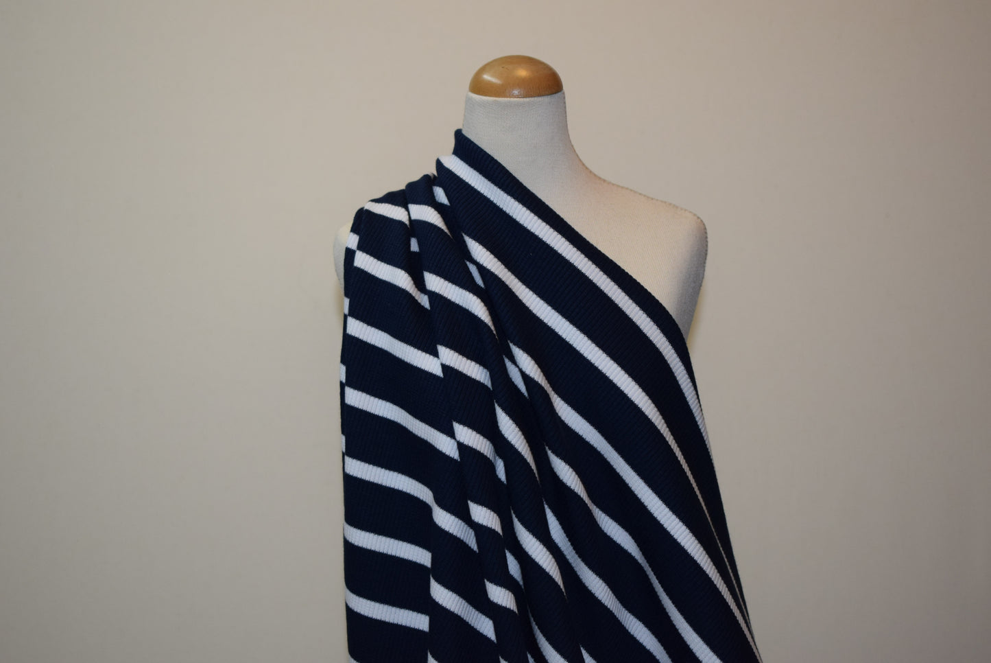 Navy/White Ribbed Jersey