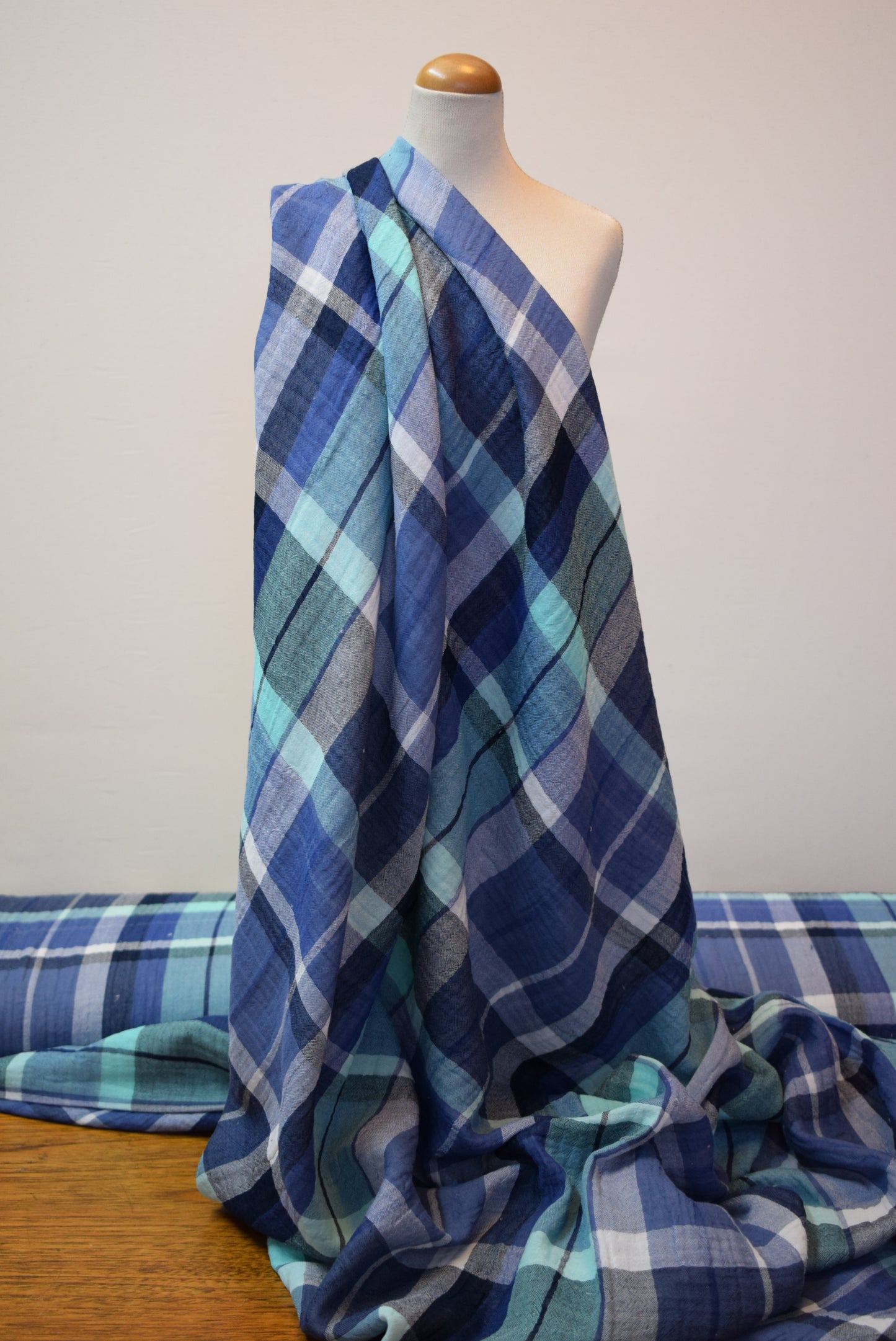 Bambino Double-Cloth Check - Blue