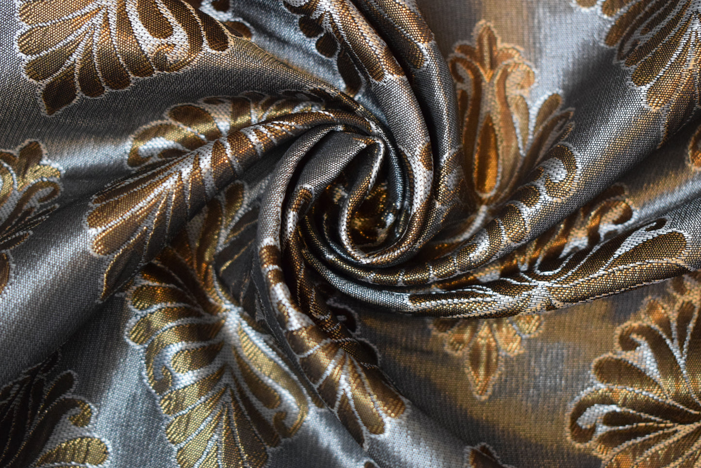 'Acanthus' Jacquard - Silver & Bronze