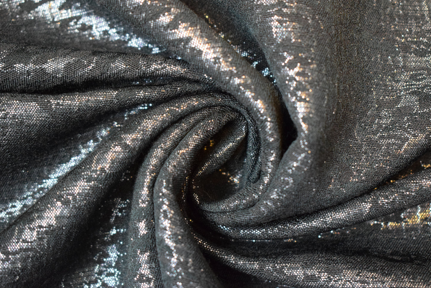 'Animal' Brocade - Black/Silver