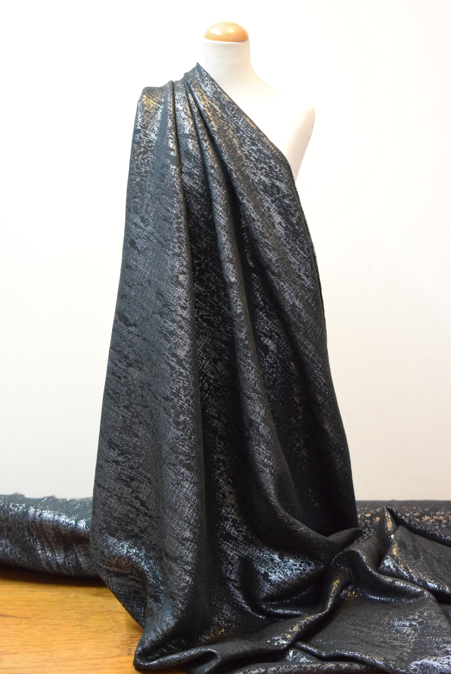 'Animal' Brocade - Black/Silver