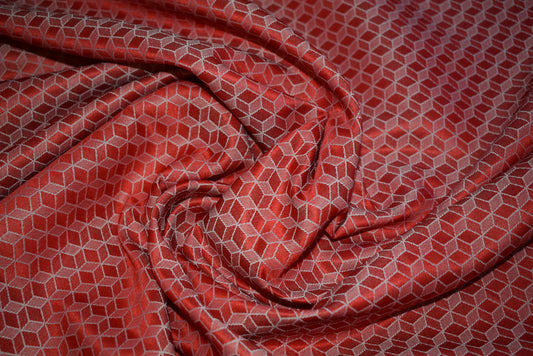 Red Cube Jacquard