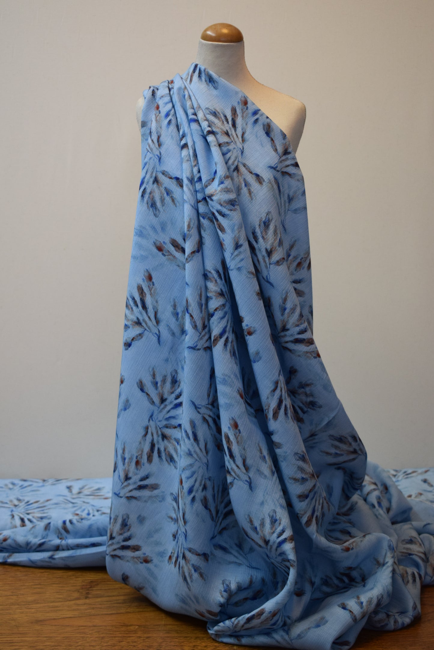 'Rimini' Crinkle Crépe - Blue