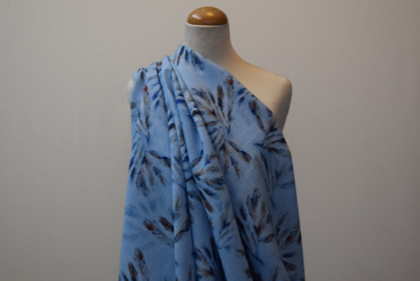 'Rimini' Crinkle Crépe - Blue