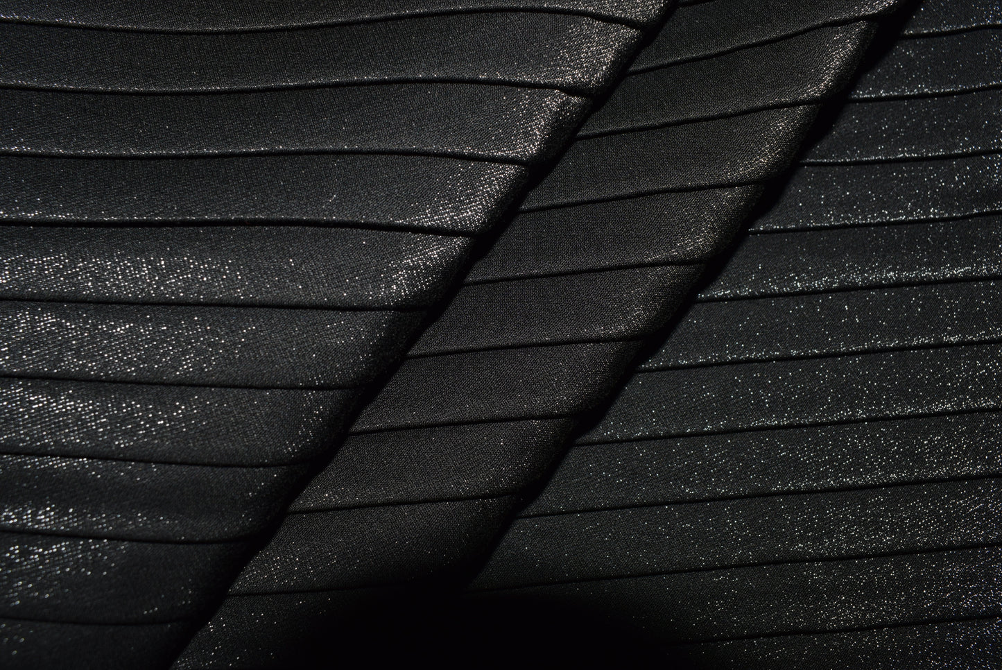 'Ritz' Black Pleated Satin