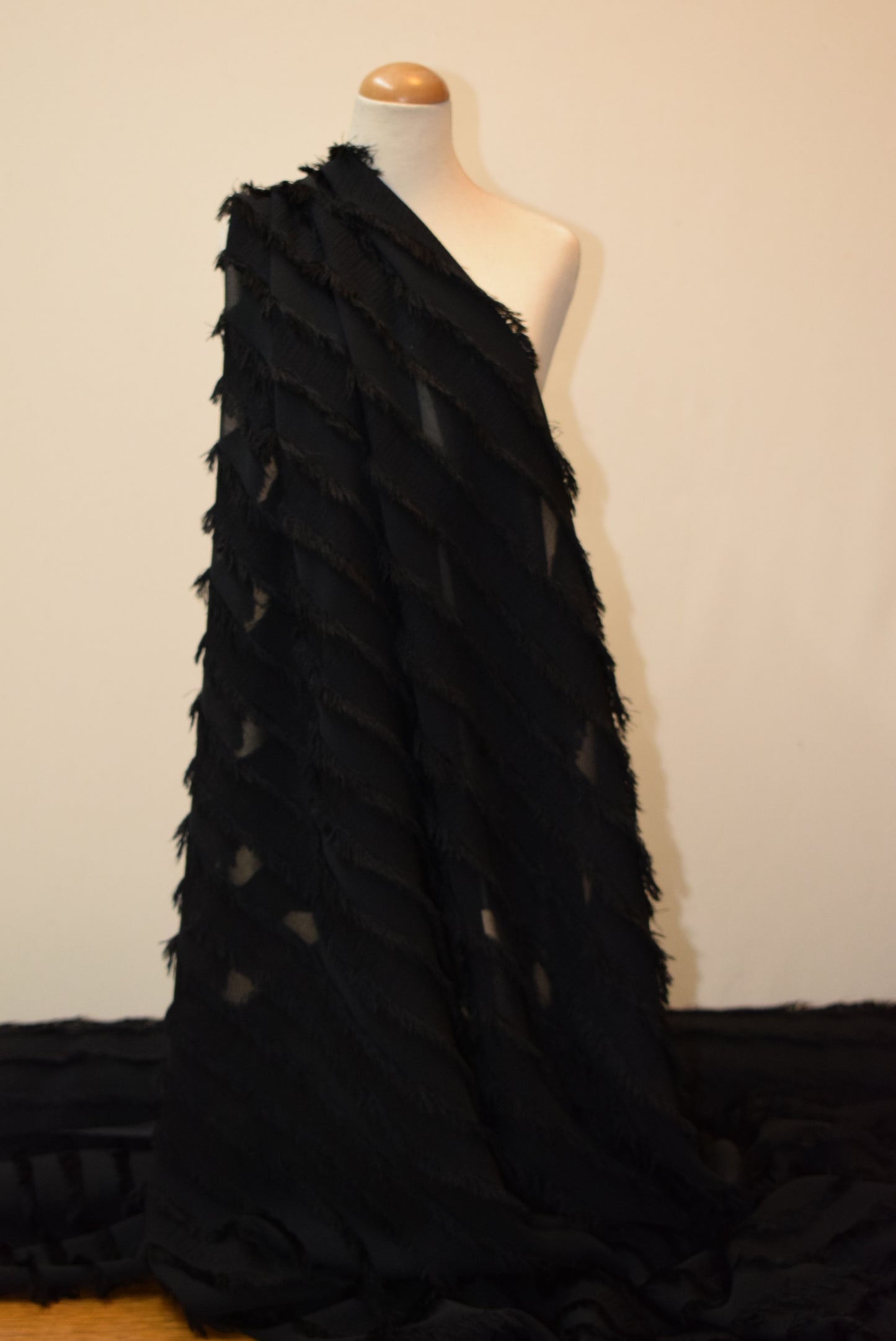 Black 'Eyelash' Chiffon