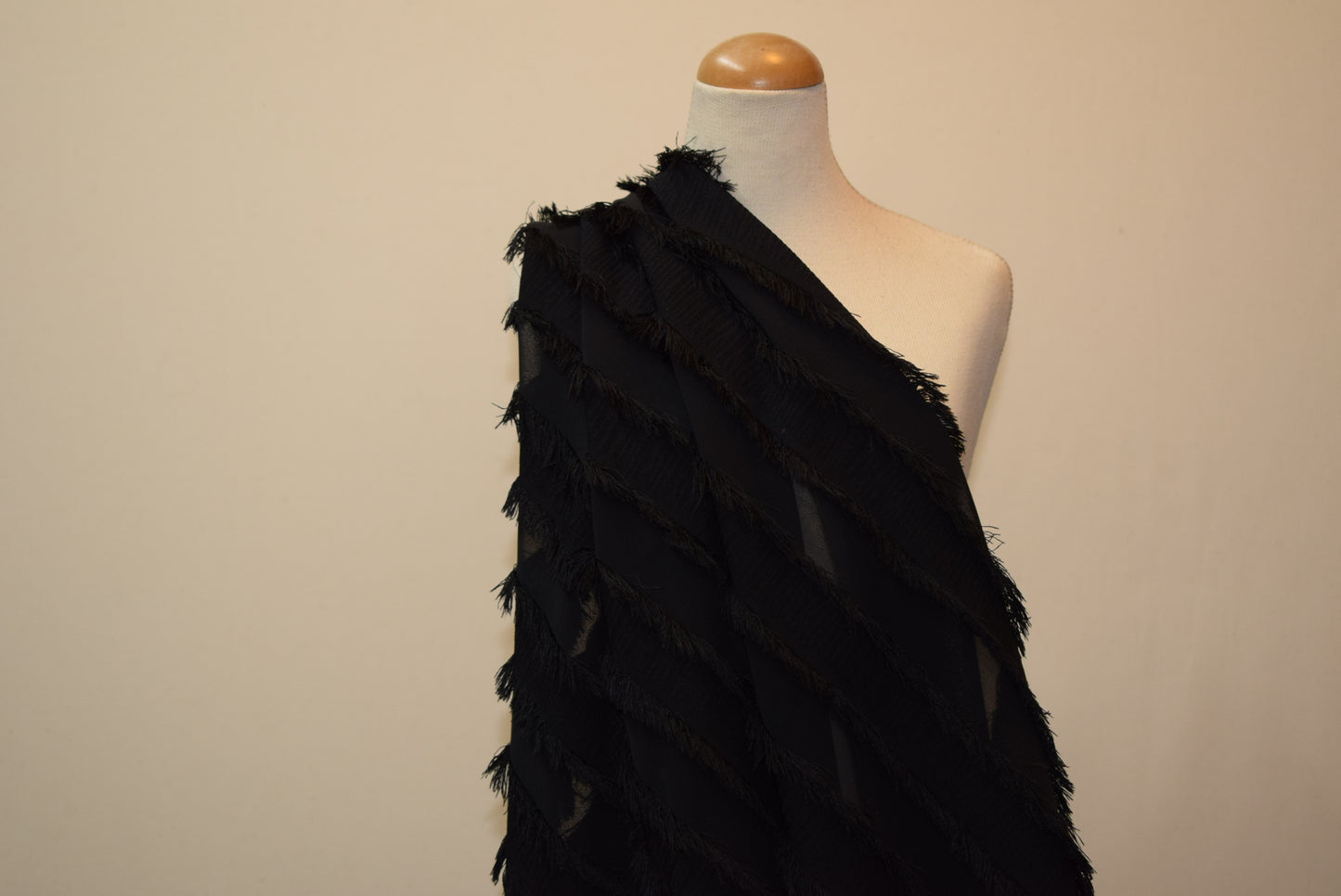 Black 'Eyelash' Chiffon