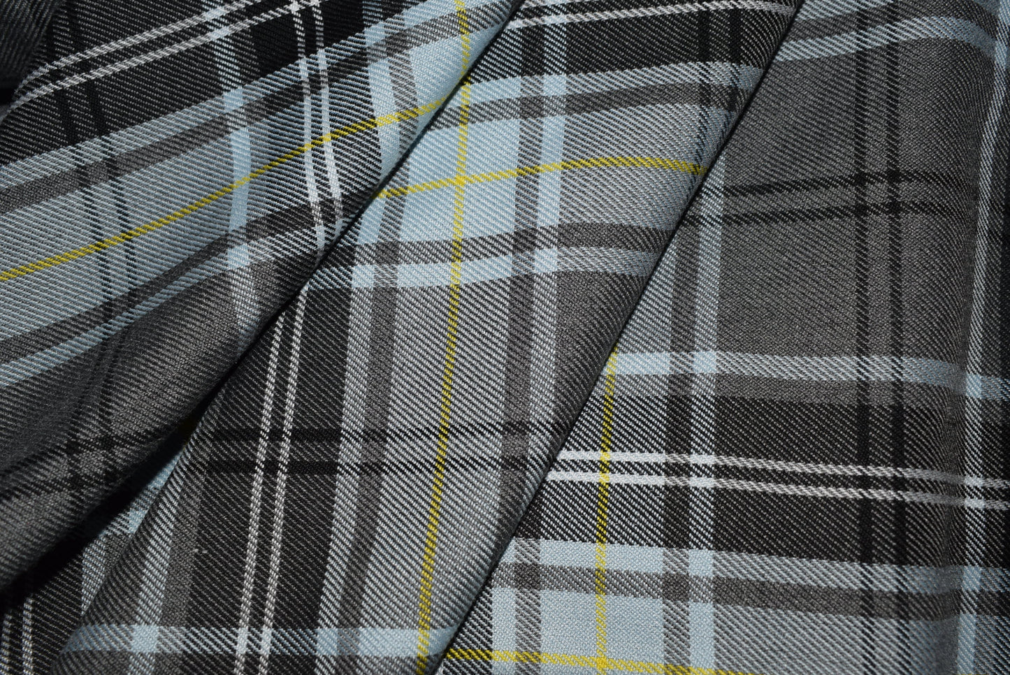Sky/Black Tartan Check