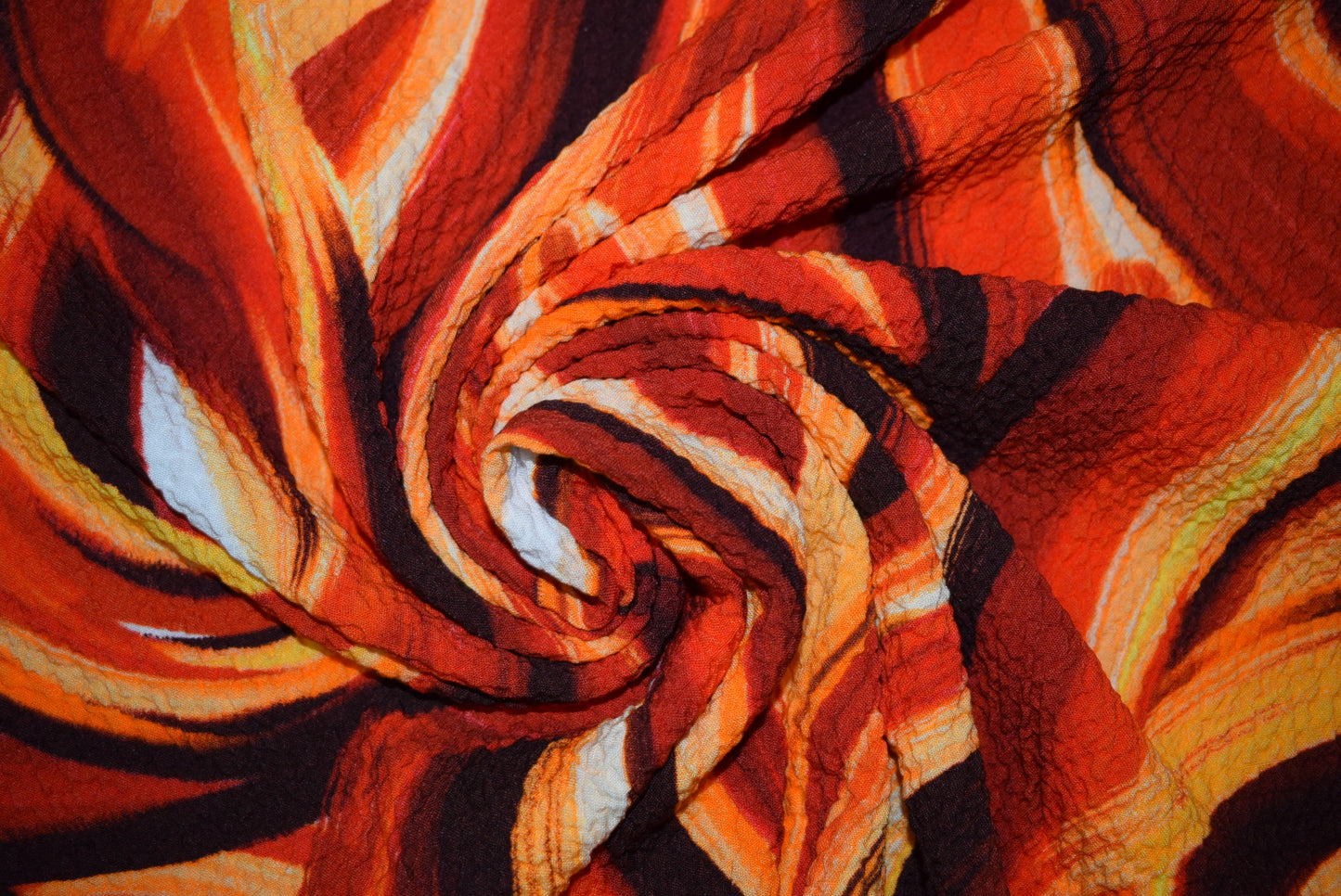 'Swirl' Bubble Crepe - Orange
