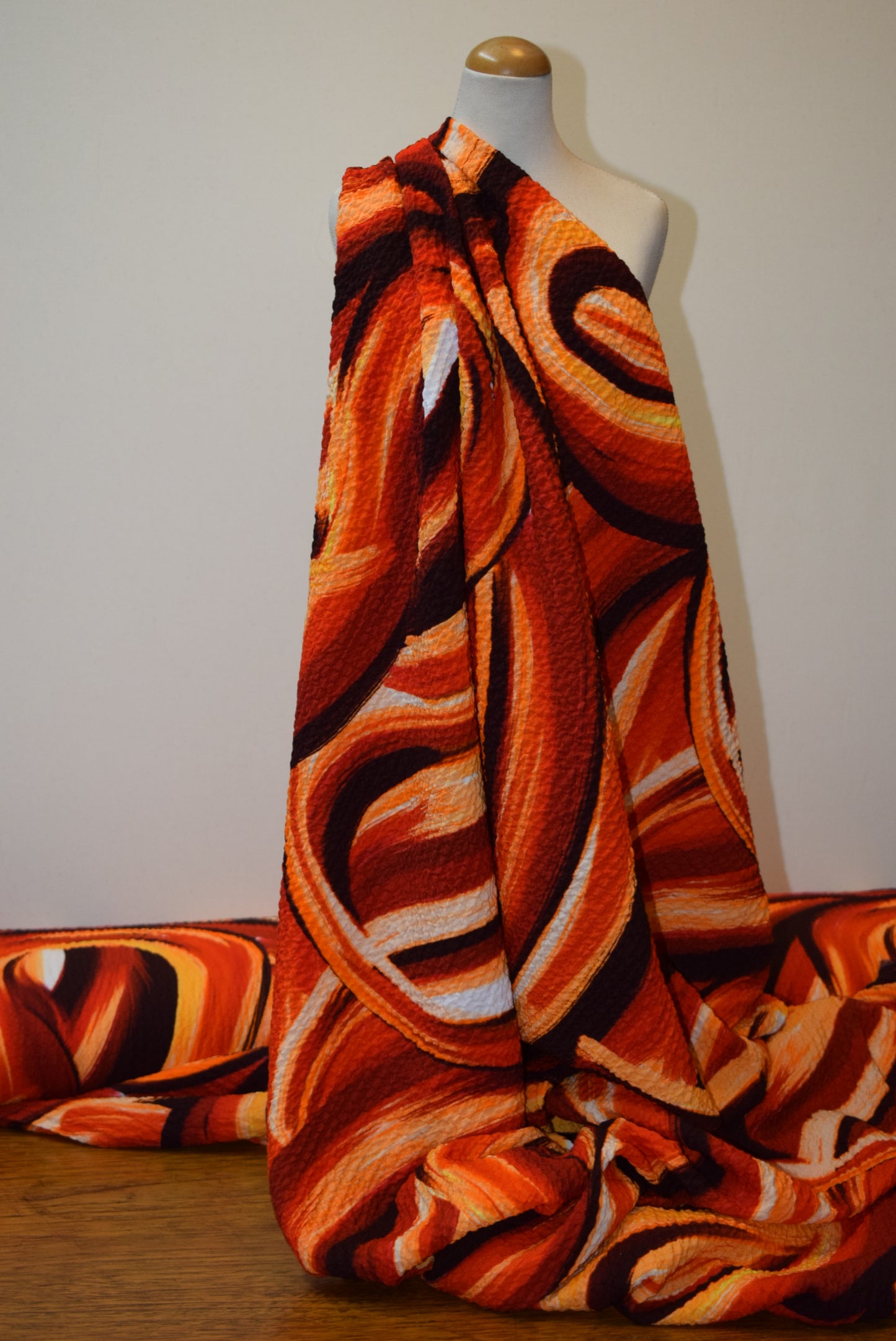 'Swirl' Bubble Crepe - Orange