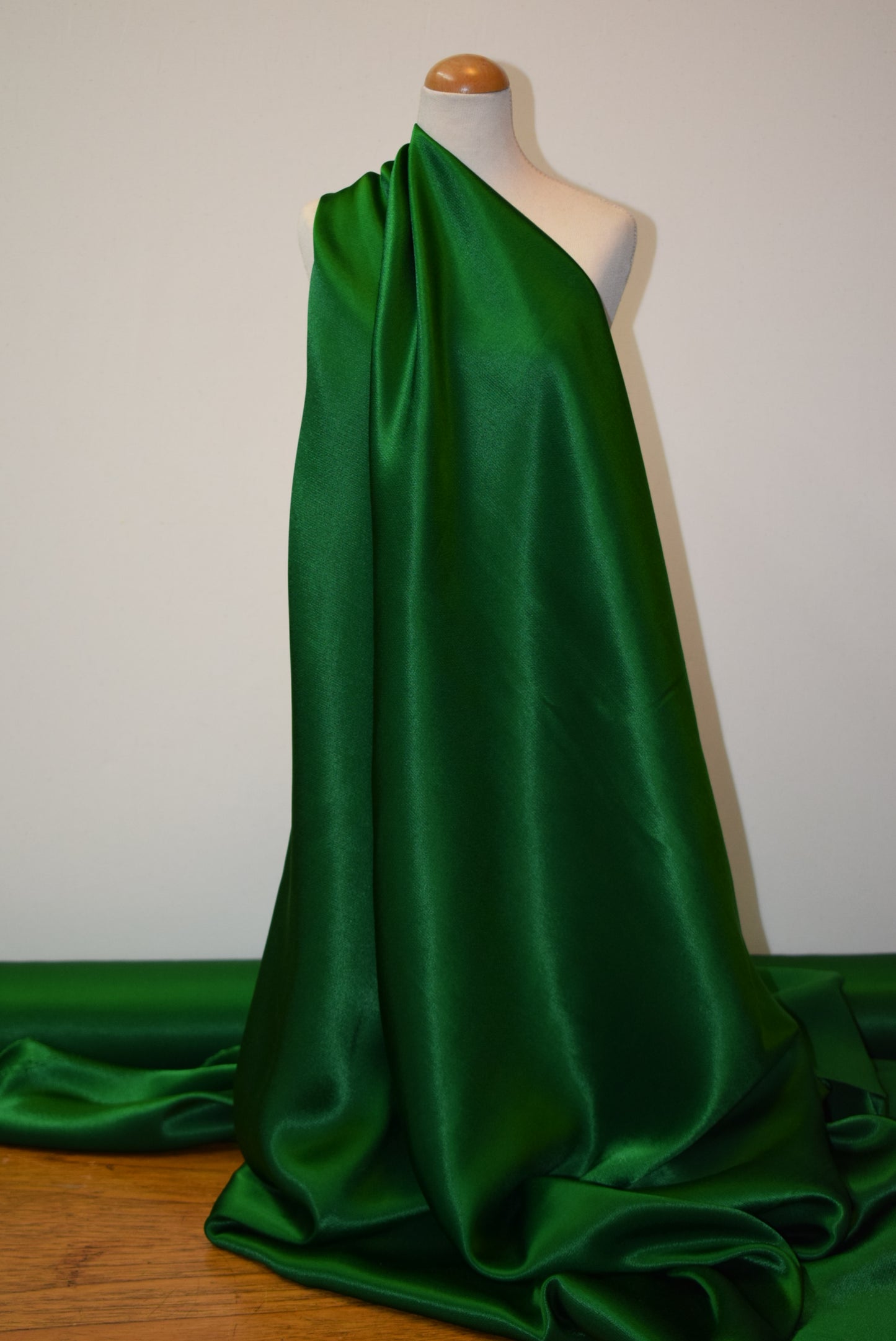 'Bardot' Viscose Satin - Emerald (Fabric Godmother Collection)