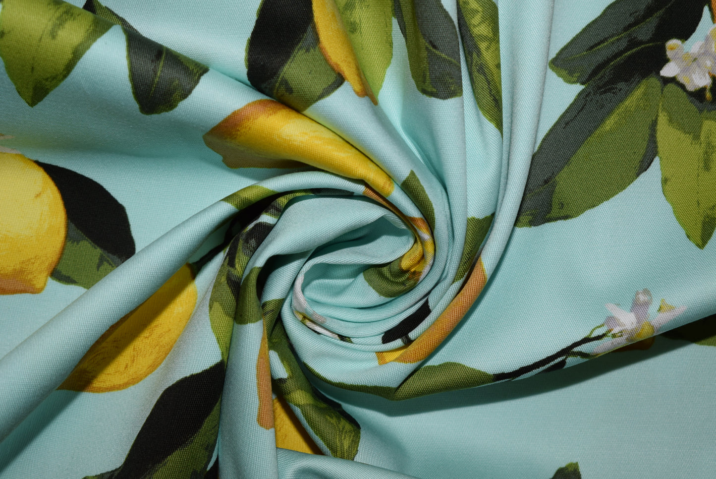 'Lemons' Stretch Sateen