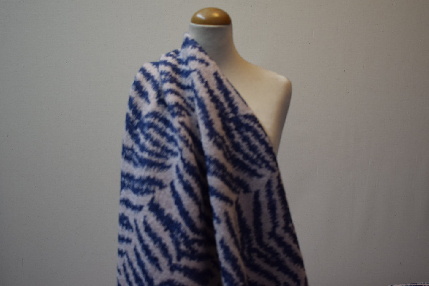 'Zebra' Print Boiled Wool Type Knit