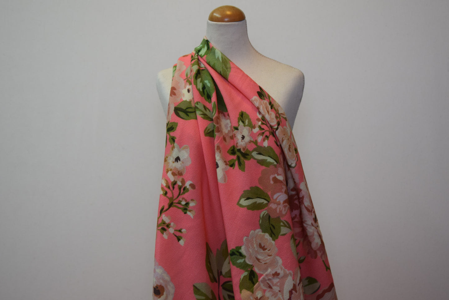 'Brigitte' Vintage Crépe - Coral (Fabric Godmother Collection)