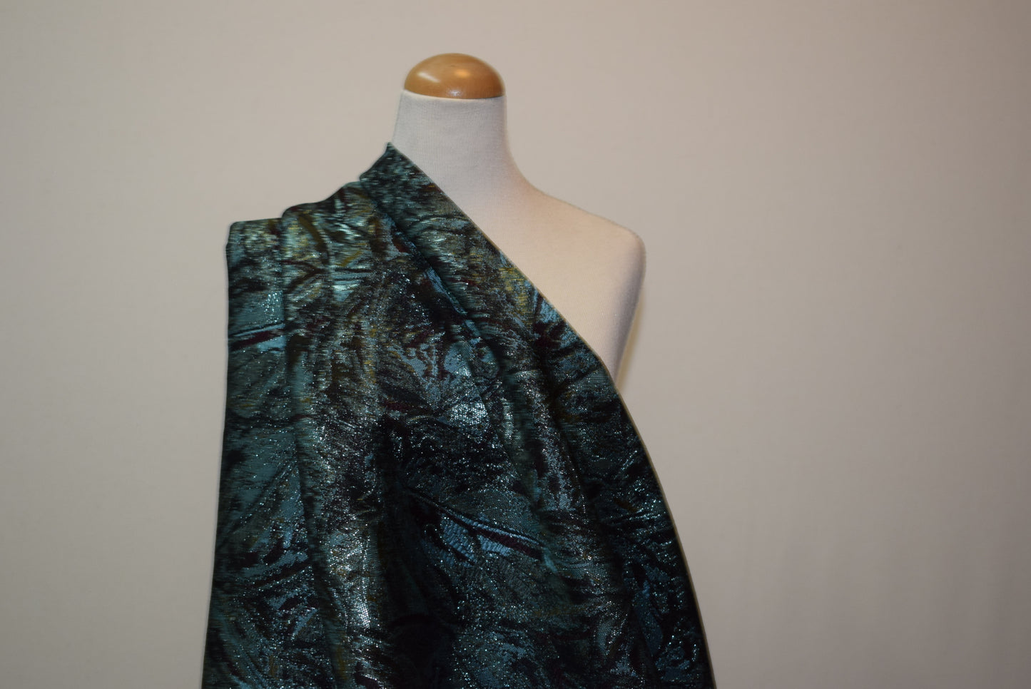 'Exotica' Metallic Brocade - Green