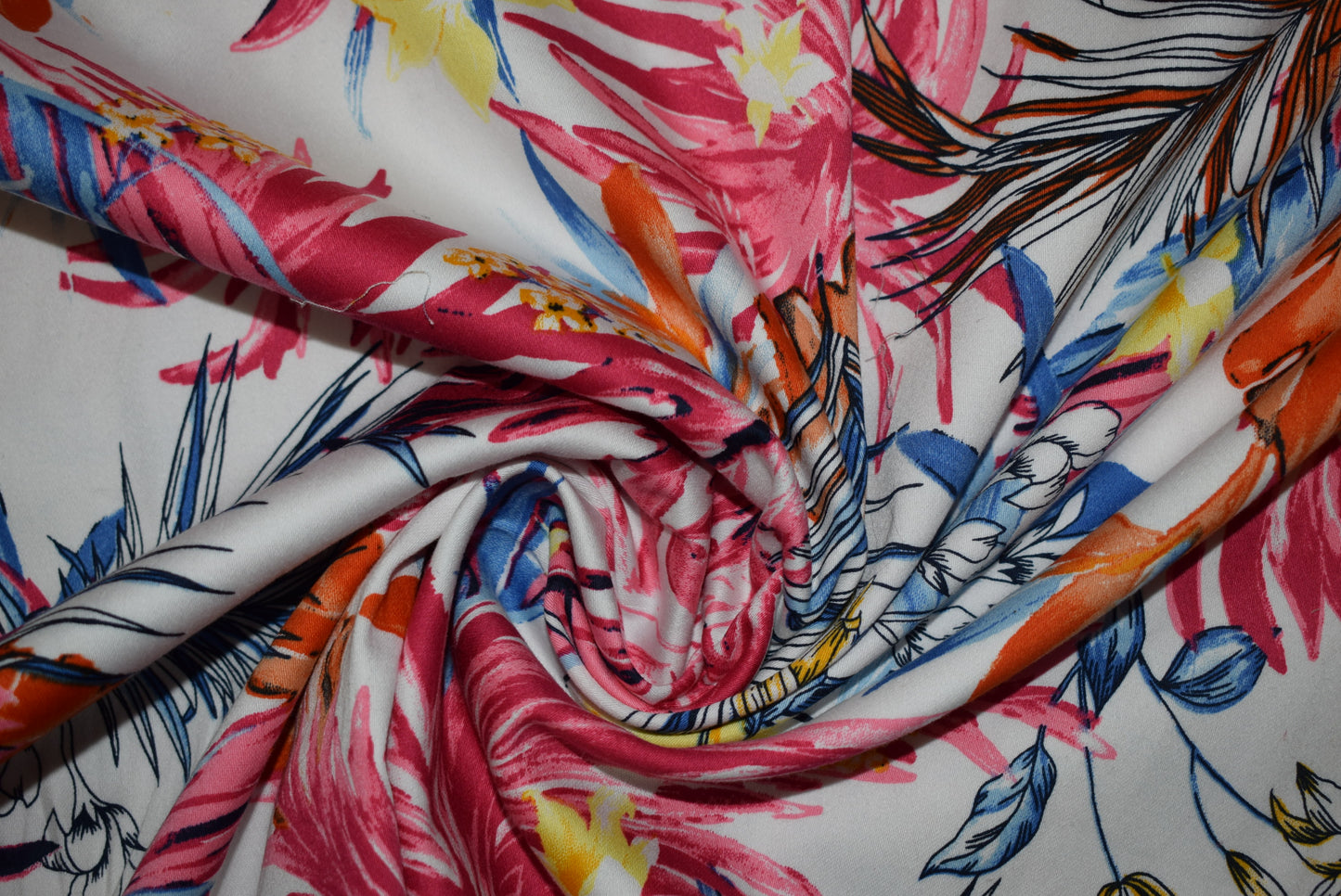 'Tropical Ferns' stretch sateen