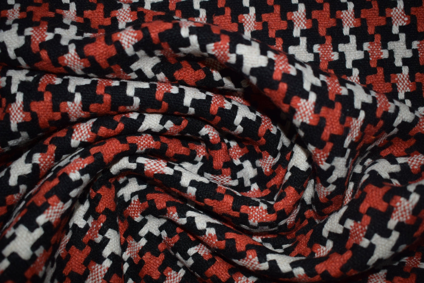 Rust Dogtooth Tweed