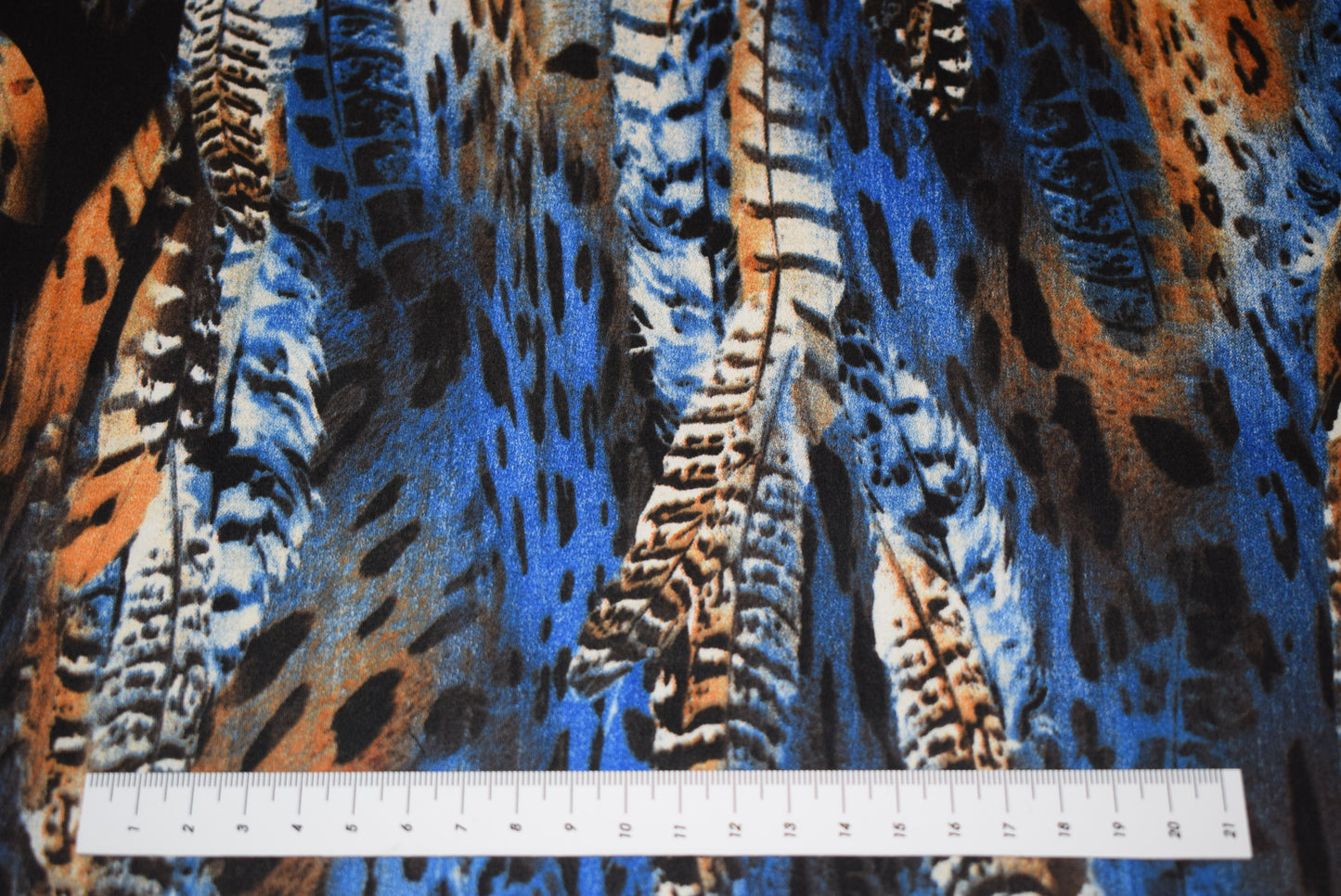 'Blue Feathers' - Stretch Sateen