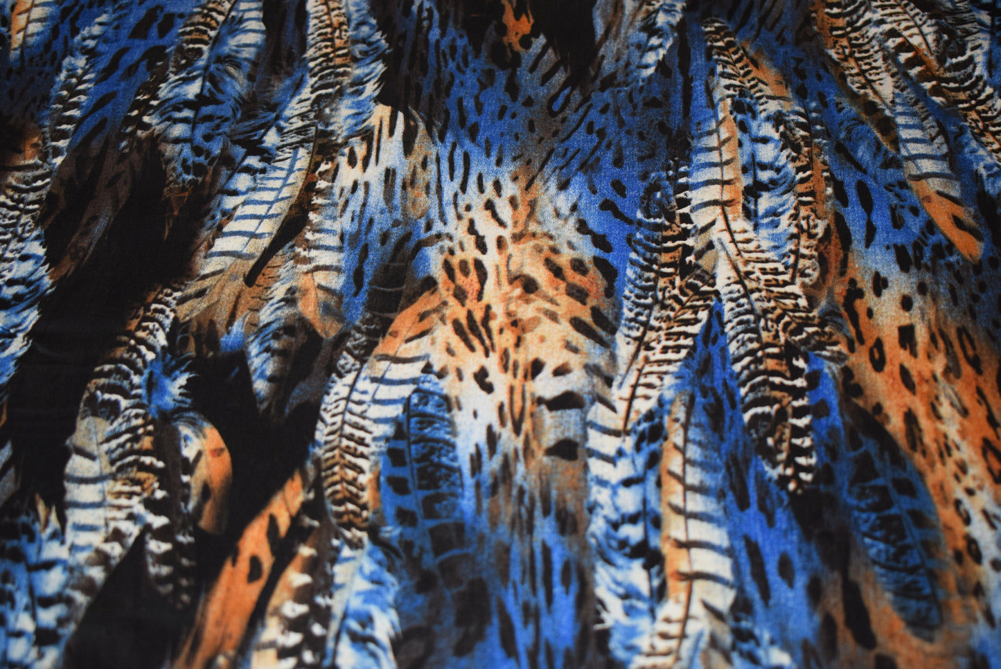 'Blue Feathers' - Stretch Sateen