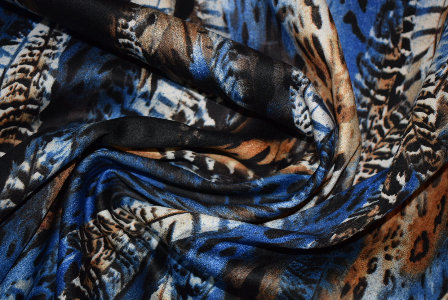 'Blue Feathers' - Stretch Sateen