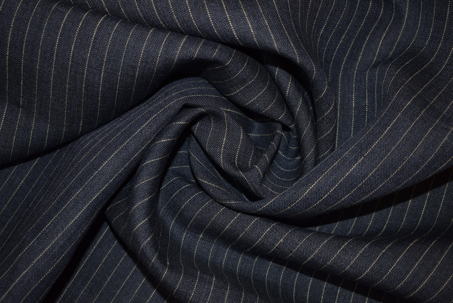 Blue & White Linen Pinstripe