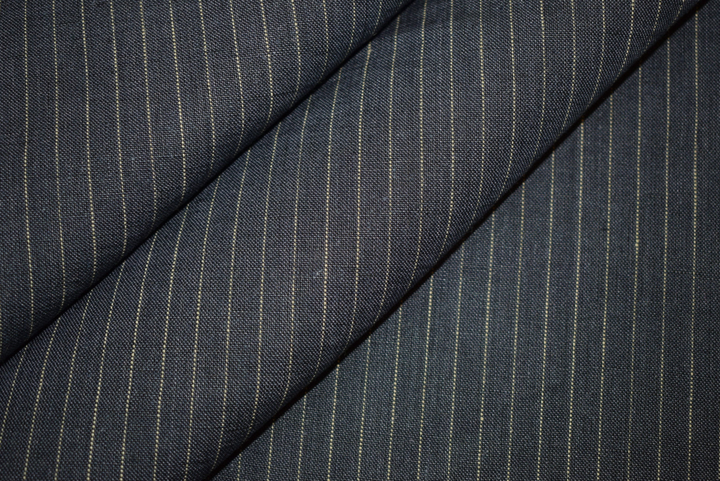 Blue & White Linen Pinstripe