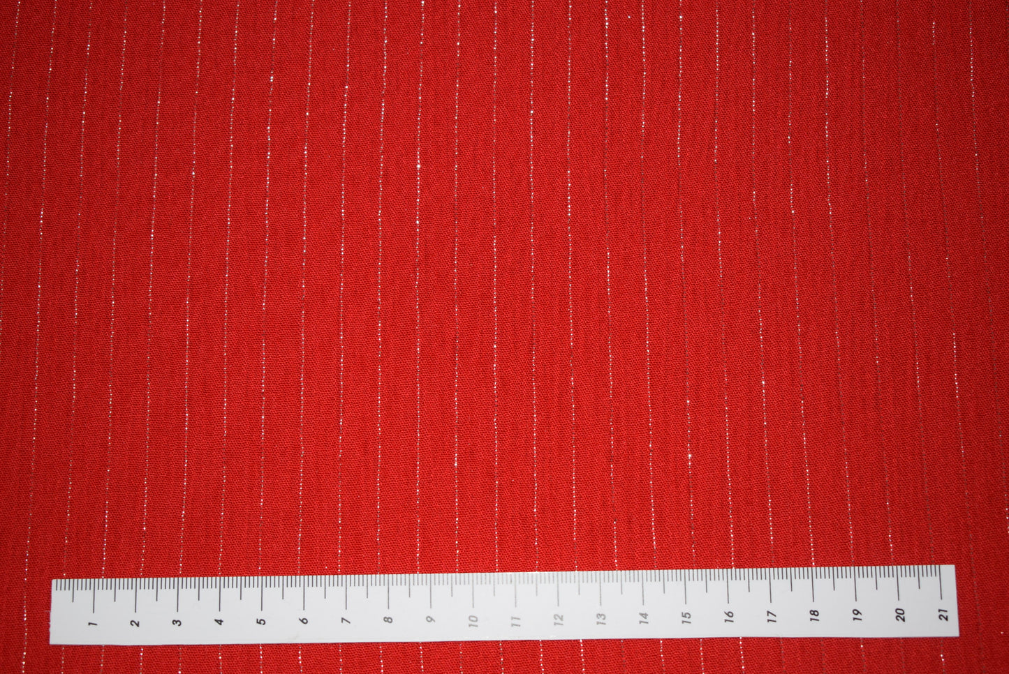 Lurex crinkle stripe - red