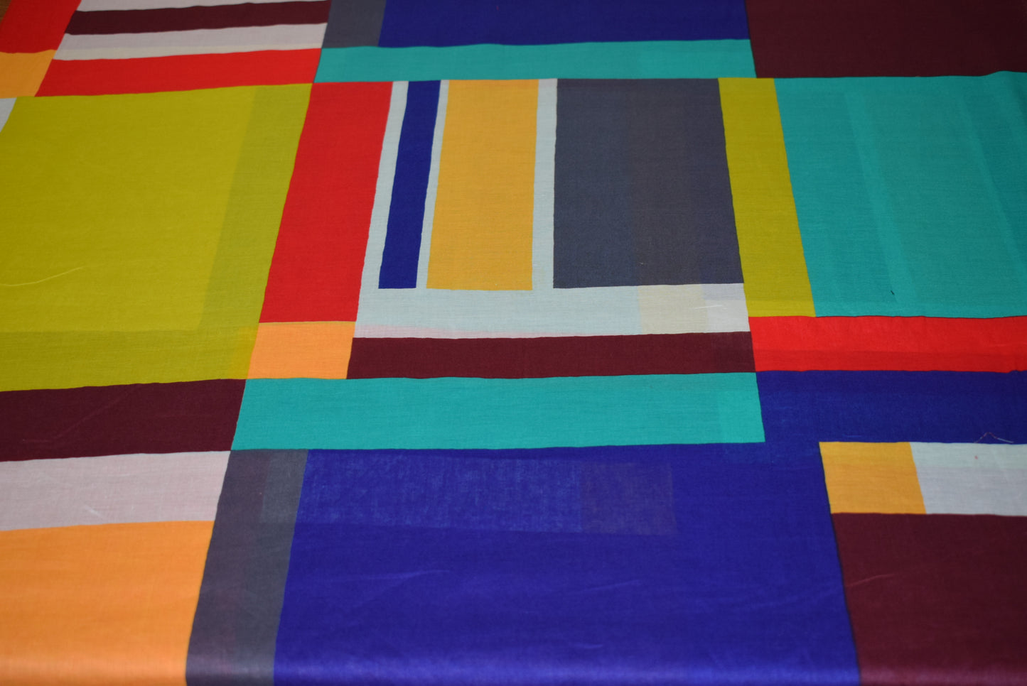 Colour Block Silk Mix Lawn