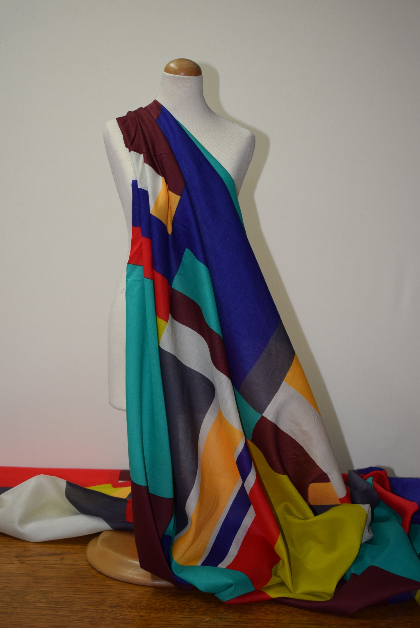Colour Block Silk Mix Lawn