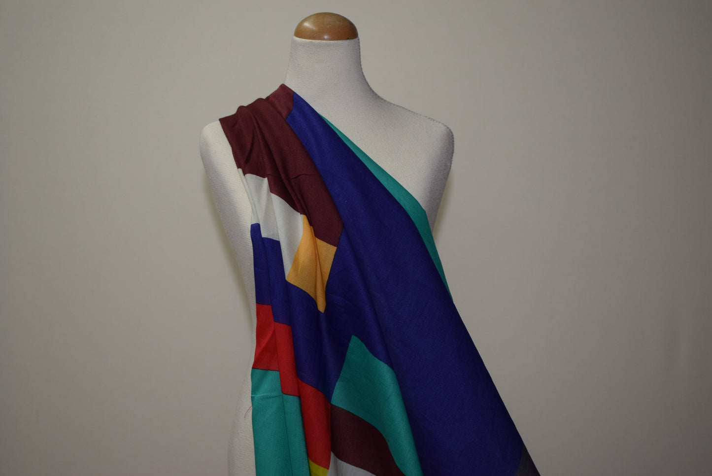 Colour Block Silk Mix Lawn