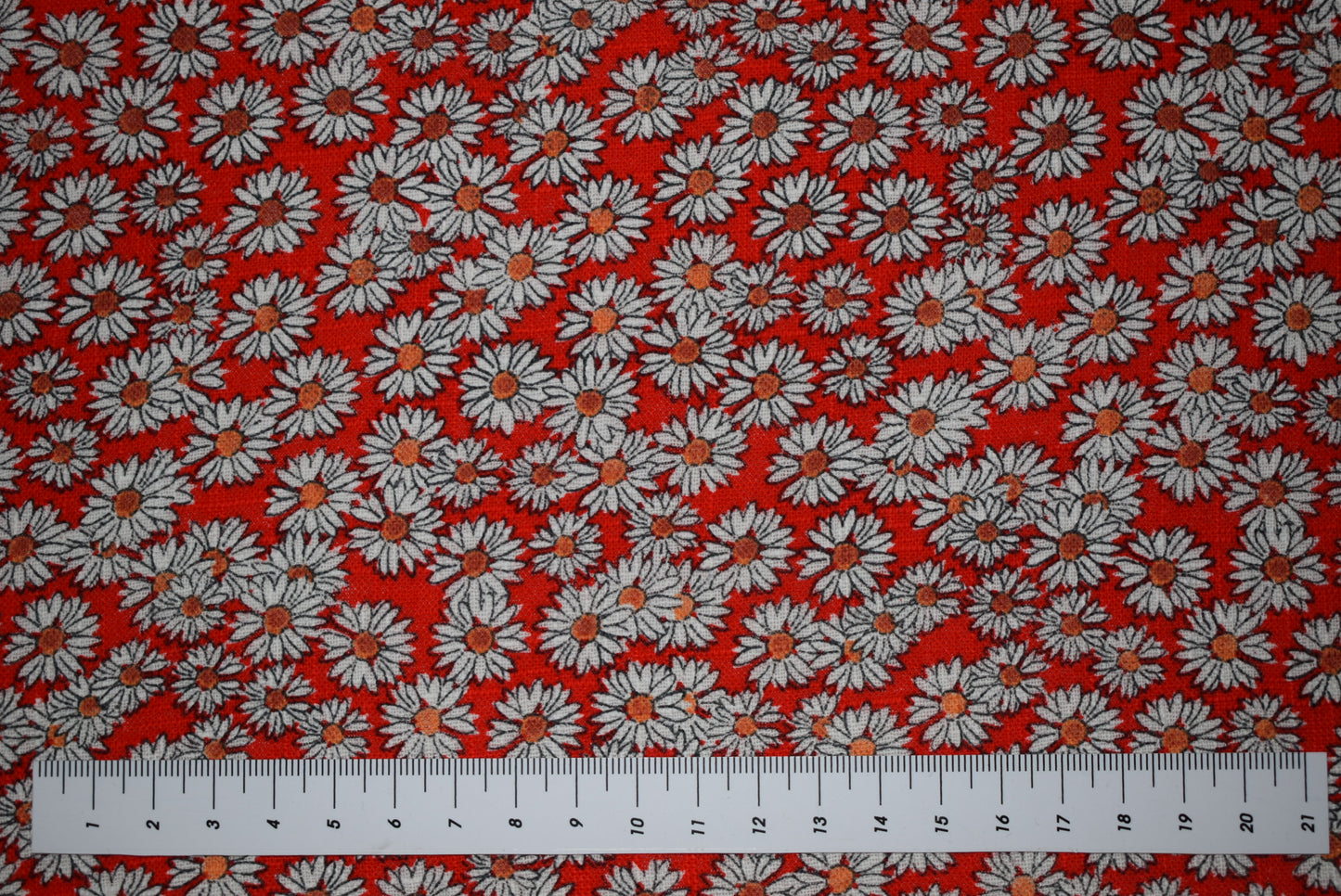 Daisy On Red Cretonne