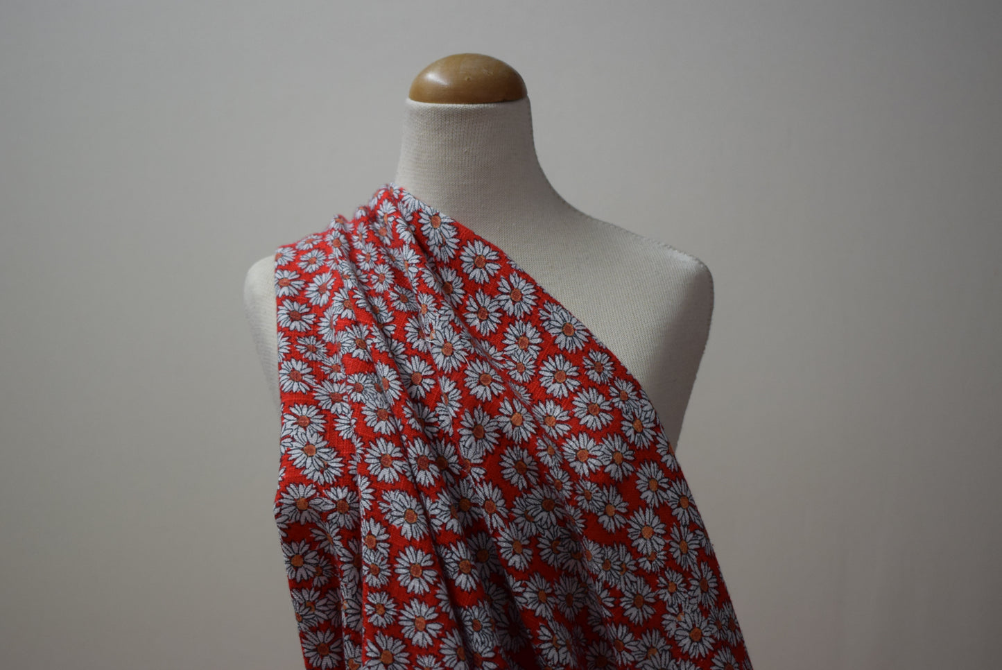 Daisy On Red Cretonne