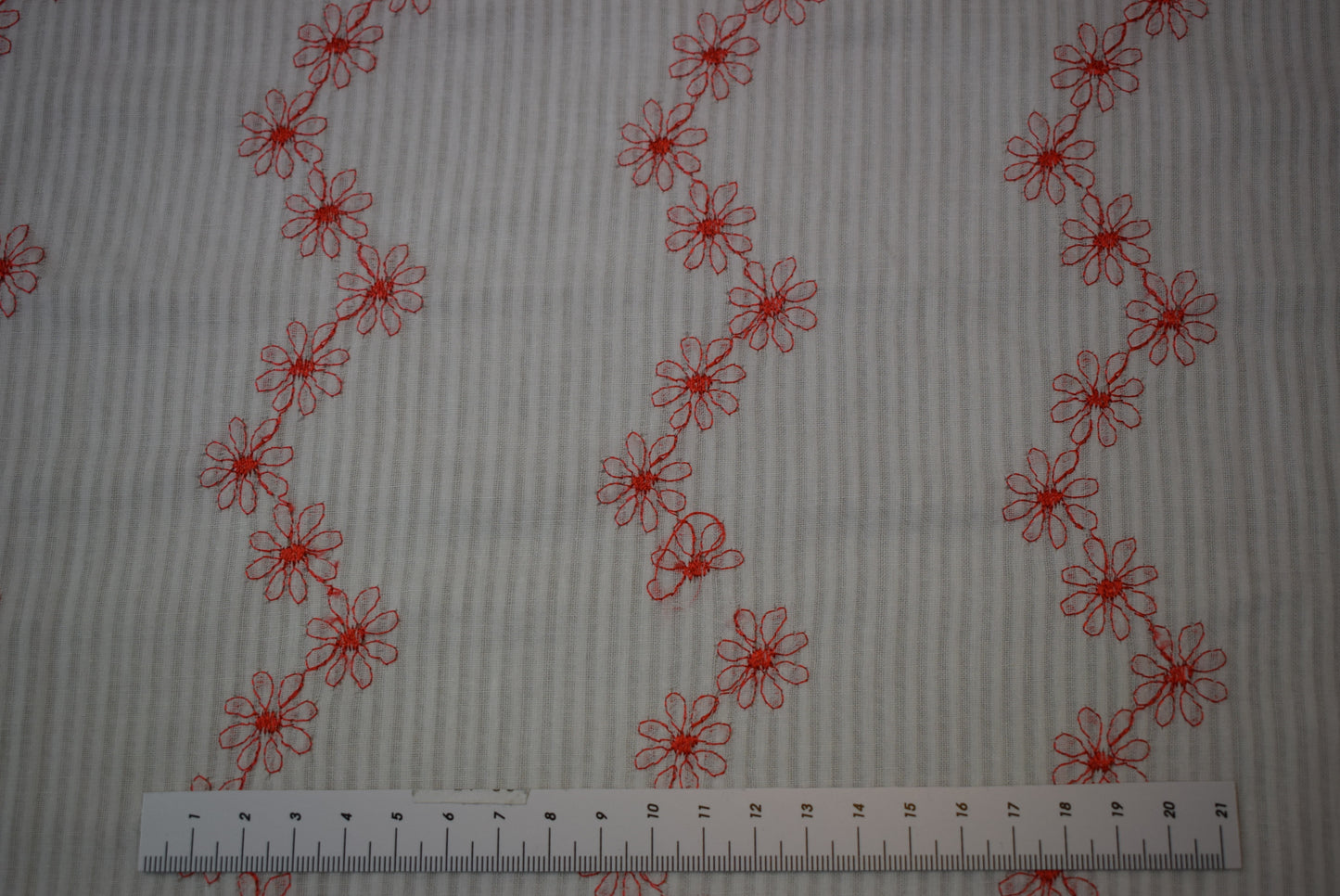 Shadow Stripe With Red Embroidery