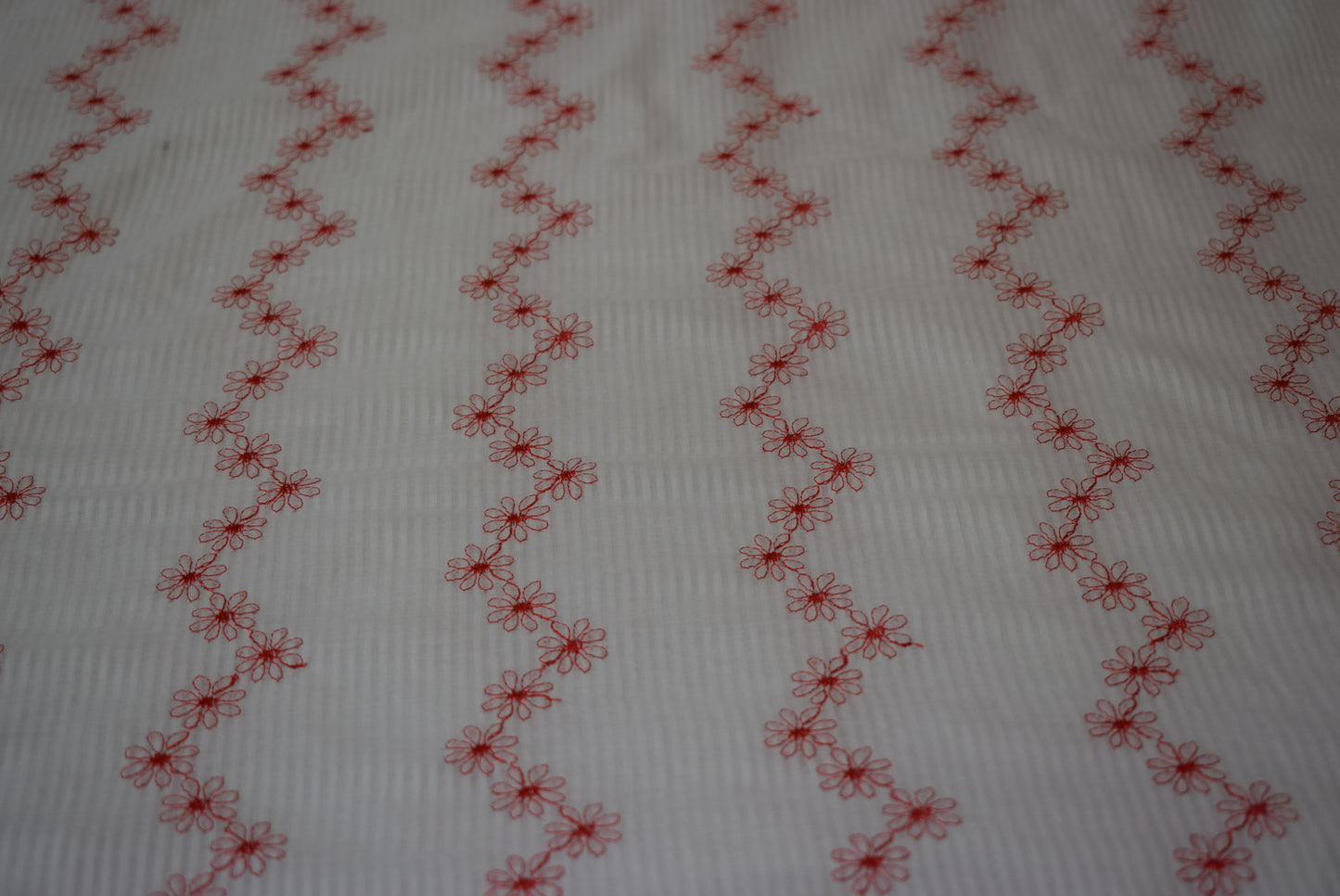 Shadow Stripe With Red Embroidery