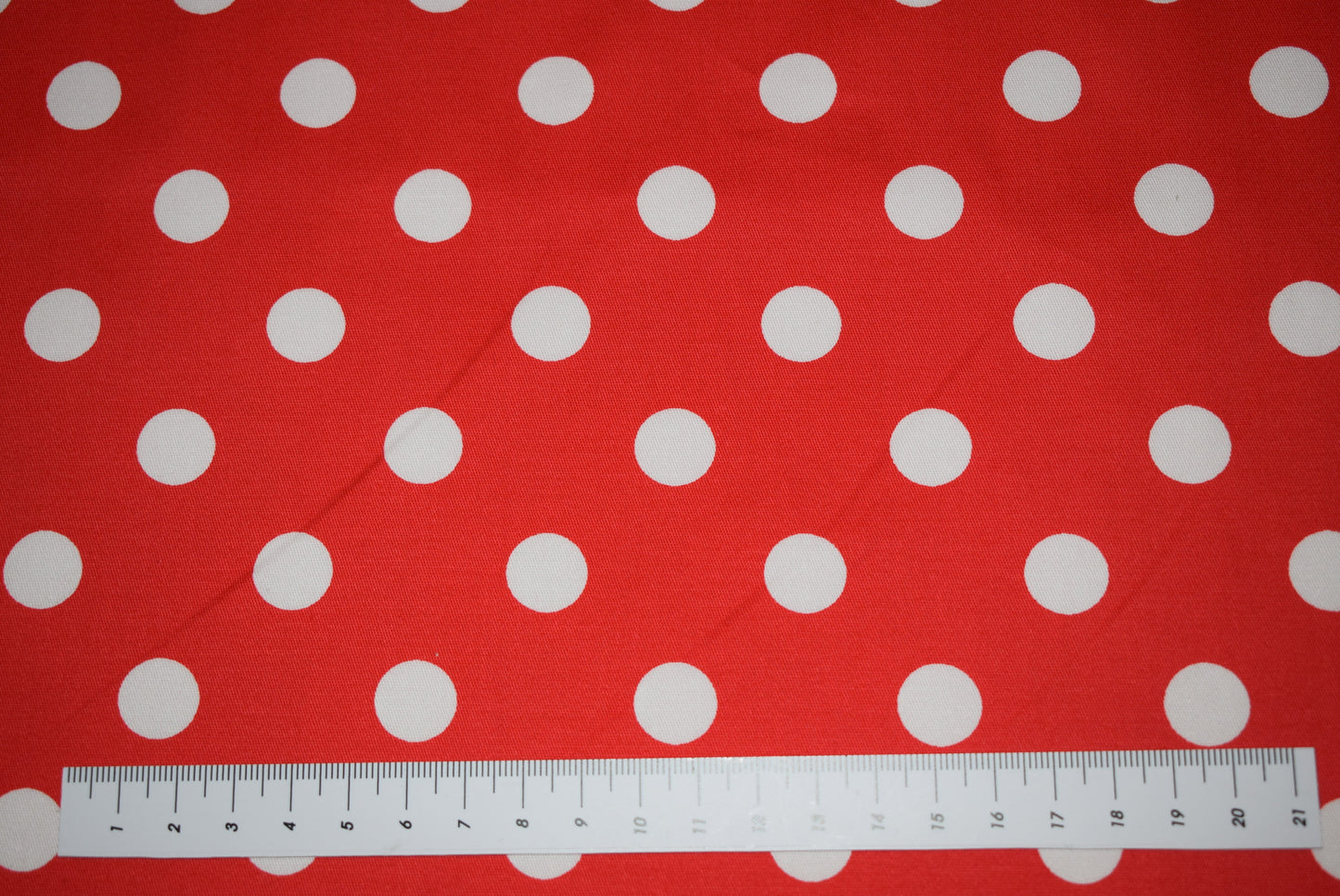 White Spot On Red Stretch Sateen