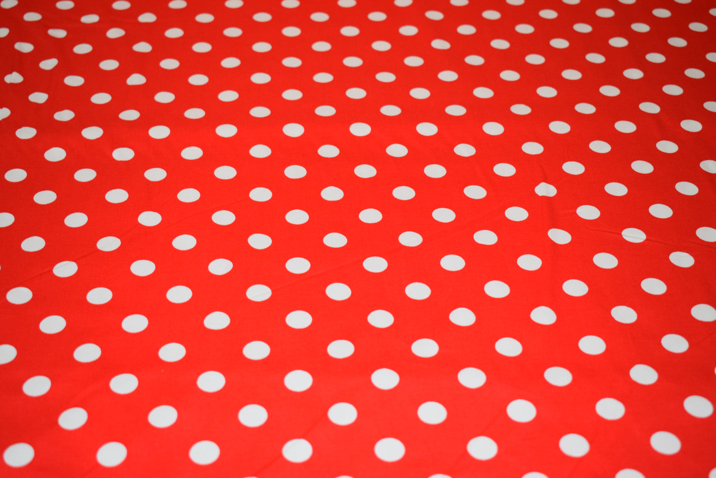 White Spot On Red Stretch Sateen