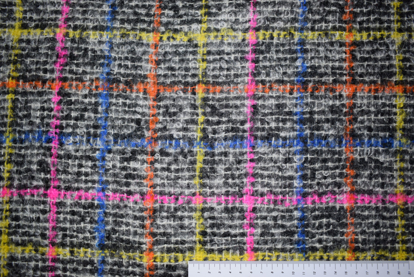 Multi-Colour Check Boucle Tweed