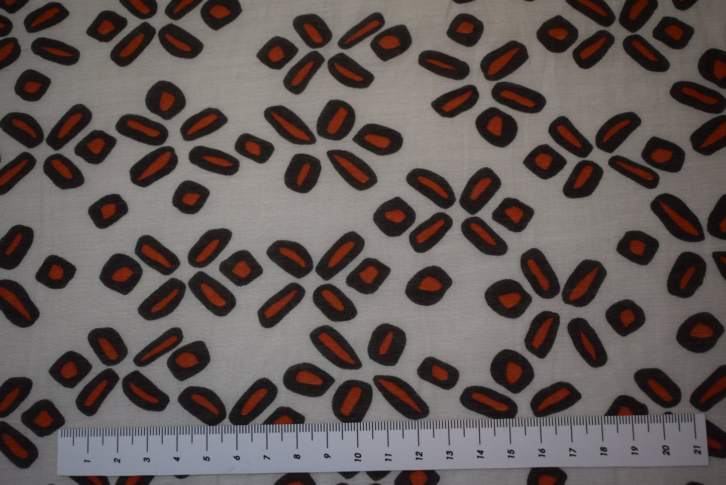 'Red Burst ' Silk Mix Lawn