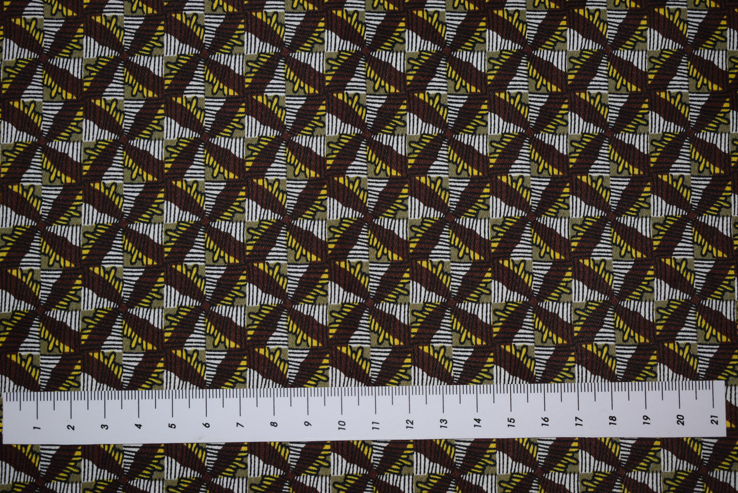 'Windmill Tiles' Stretch Sateen - Gold