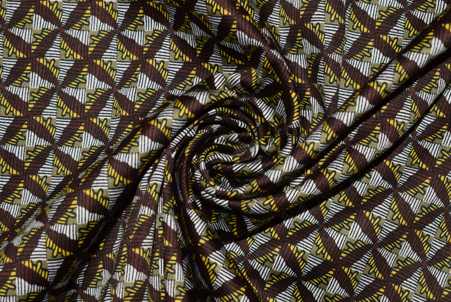 'Windmill Tiles' Stretch Sateen - Gold