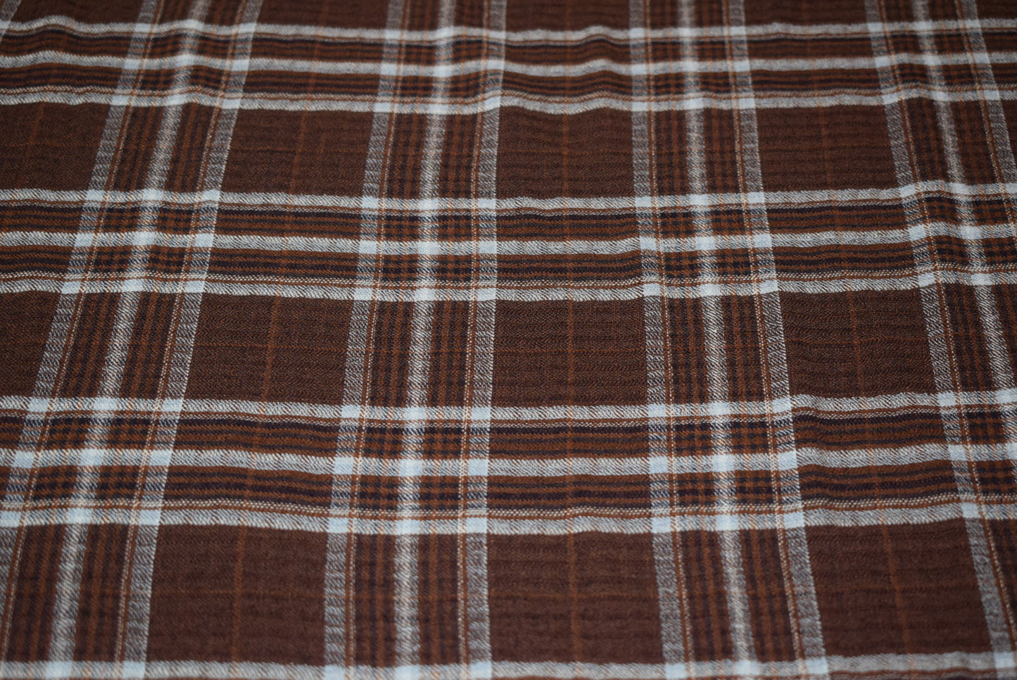 Coffee/Sky Crinkle Check