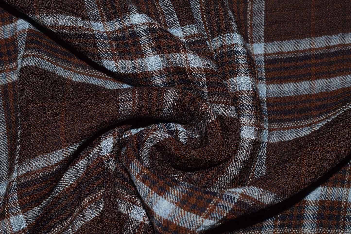 Coffee/Sky Crinkle Check