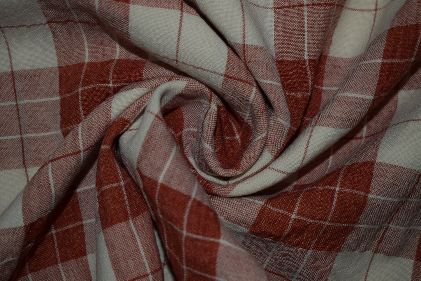 'Quadro' Crinkle Check- Rust