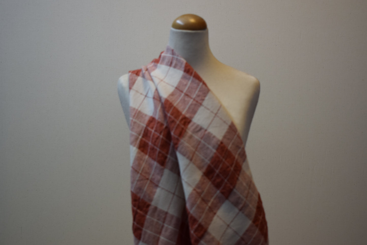 'Quadro' Crinkle Check- Rust