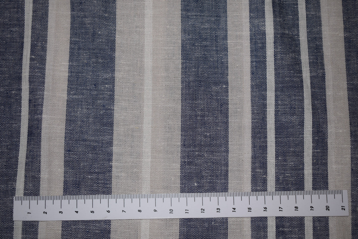 Denim/Beige Linen Mix Stripe
