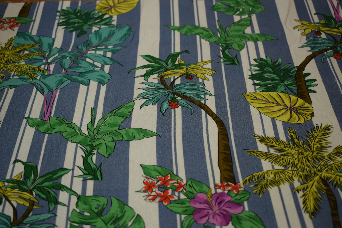 Palm Tree L/V Stripe Chambray
