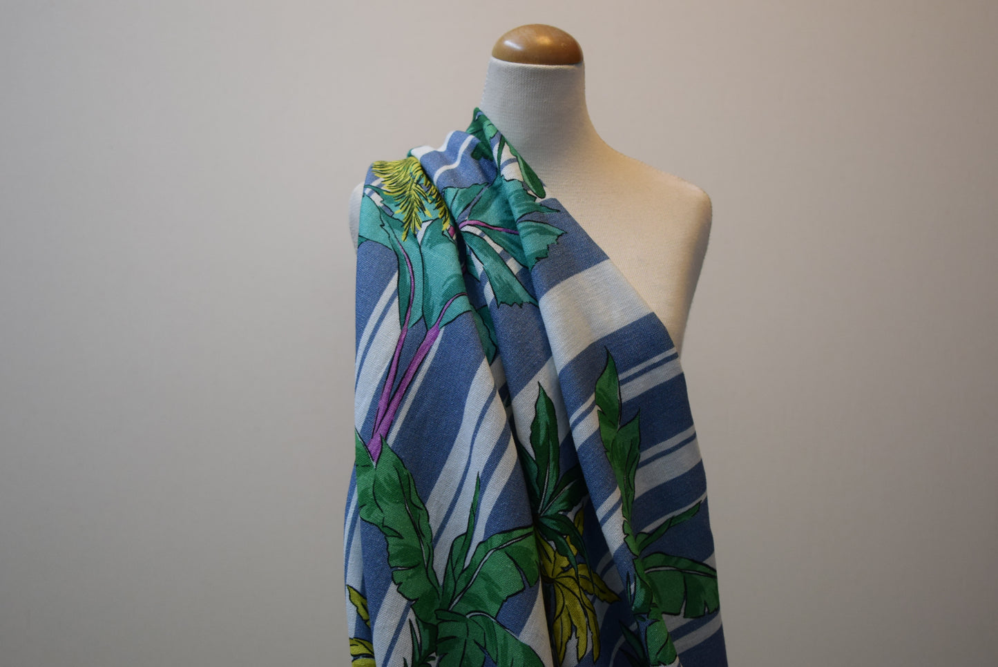 Palm Tree Striped Chambray