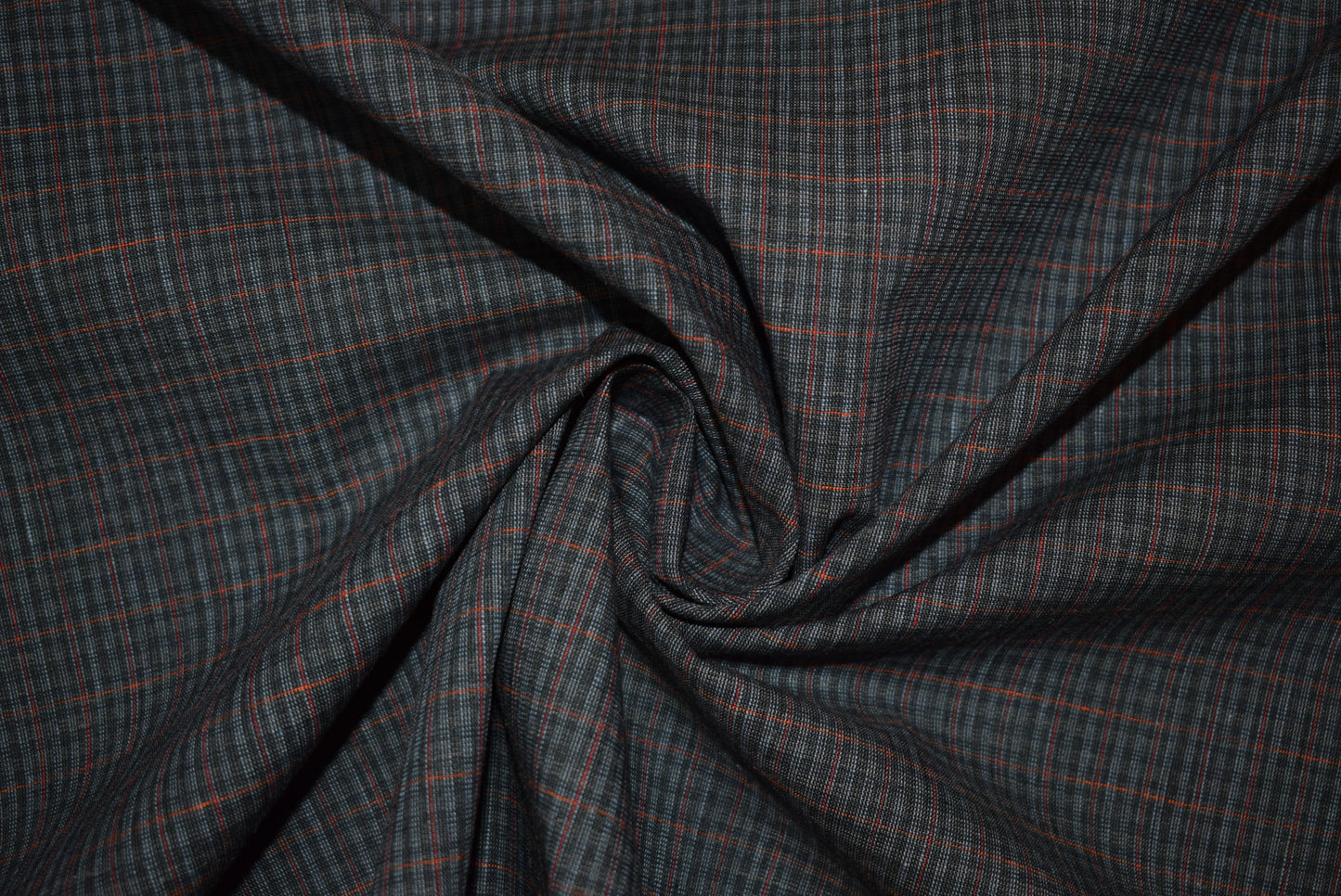 Checked Linen Mix Poplin